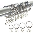 CHROME CURTAIN RINGS X10 Shower Rail Pole 16mm 19mm 25mm 28mm 35mm Metal Silver