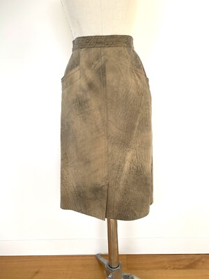 Vintage 1990s Leather Pencil Skirt High Waist Buttery Soft