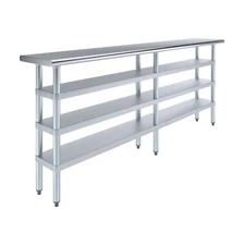 14 in. x 84 in. Stainless Steel Table With Three Undershelves