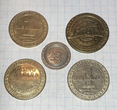 Five Casino Game Tokens Lot Silverton Casino Niagara One Dollar 25c Casino Rama