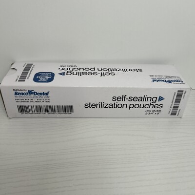 Benco Self Sealing Sterilization Pouches 2 3/4'' x 9''  box of 200