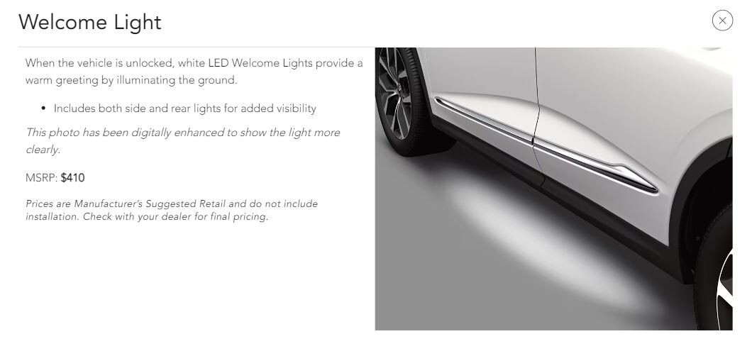 ACURA MDX 2022-2025 WELCOME LIGHTS GENUINE OEM PART # 08V27-TYA