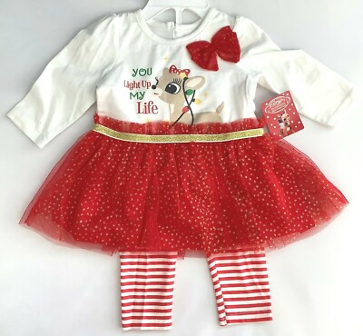 Baby Girl's Christmas Outfit ''You Light Up My Life'' Rashti & Rashti 2 Piece Set