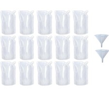 15Pcs 420ml Refillable Drink Pouches for Festivals Clear Travel Plastic Bags