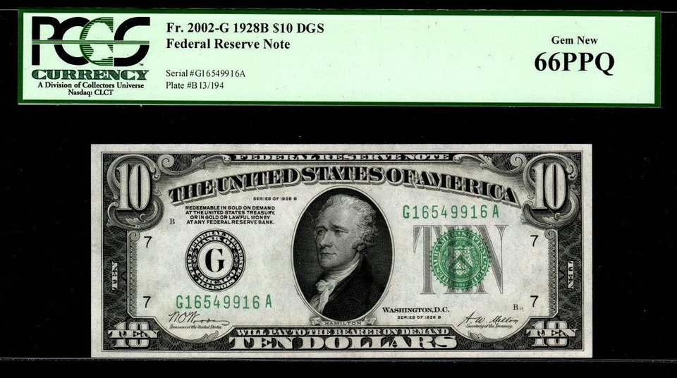 1928 B 10 PCGS 66 PPQ Chicago GEM NEW G16549916A (AGE) SUPER GRADE - Image 2 of 4