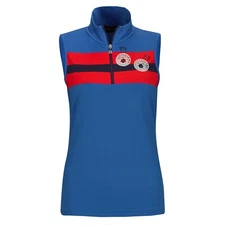 NWT Golfino Ladies Retro Sport Sleeveless Troyer 4335122 552 sz 4 6 8 10 12 golf