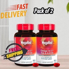 2 Pack   MegaRed Omega-3 Fish Oil  Krill Oil 500mg  80 Softgels Each Best sale