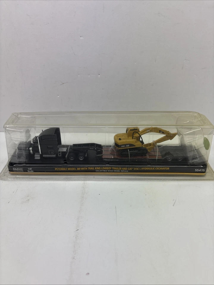 Norscot Peterbilt 389 King Lowboy Trailer Cat 315C L Hydraulic Excavator 1:87 - Image 2 of 2