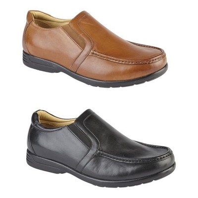 Roamers Memory Foam extrabreite orthopädische Slipper schwarz hellbraun Größe 6-15