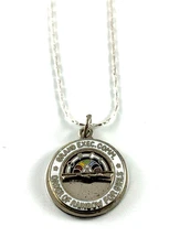 Rainbow Girls | Grand Exec. Comm. | Necklace | Enamel & Silver Tone | 3/4" Round
