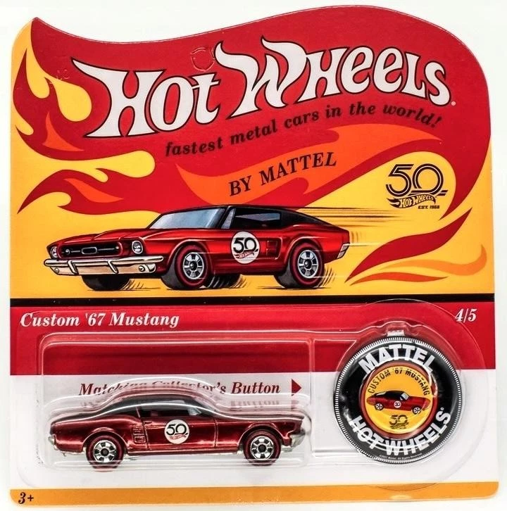 1:64 Hot Wheels 2018 Redline 50th Anniversary 1967 Custom Ford Mustang red - Bild 1 von 1