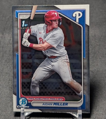 #ad Aidan Miller 1st Chrome Prospect Rookie RC 2024 Bowman Card #BCP 27 Phillies $2.99