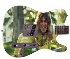 Black Sabbath Ozzy Osbourne Signed Graphics Photo Guitar BAS Witness