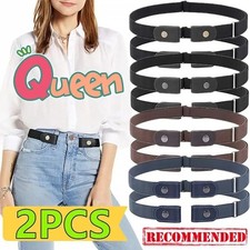 2/1PC Buckle-Free Belt Adjustable Stretch Elastic Waist Band Invisible Belts ...