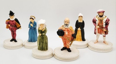 VTG Signed Sebastian Miniatures Collection of Shakespeare Ceramic Figurines