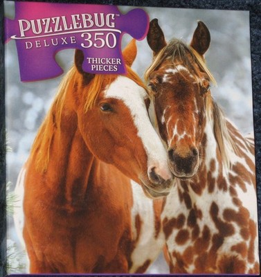 NEW Sealed Two Winter HORSES  350 piece Puzzle Thicker Pieces Free Ship !