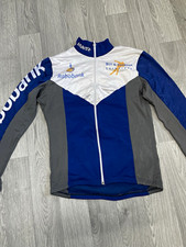 Vintage Blue/White/Grey Full Zip Cycling Softshell Jacket Colourblock Unisex