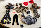 Vintage Barbie Doll Clothes Coat Jacket  Shoes Hats 3pc Outfits purse + LOT