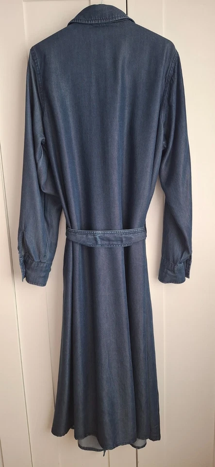 Denim & Co Shirt Dress Belted Maxi Pockets Detachable Belt Size UK XL - Image 2 of 4