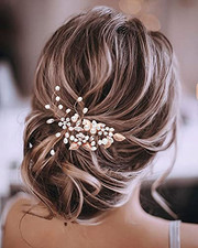 Bride Wedding Hair Vine Pearl Bridal Headpieces Leaf Hair Accessories for Women