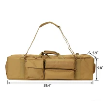 39" Tactical Rifle Bag Gun Padded Soft Carry Case Hunting Storage Backpack Khaki