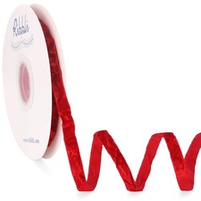 Red Velvet Ribbon 3/8 Inches Luxury Crinkled Red Christmas Ribbon for Gift Wr...