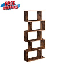 Bookcase 5-Tier Bookshelf Display Shelf Room Divider Standing Storage Shelving