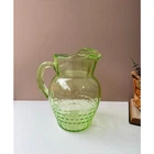 Vintage Anchor Hocking Windsor Green Uranium Glass Pitcher | 80 oz | Glows