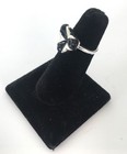 Vintage Signed 925 Sterling Silver Black Enamel 3 Leaf Clover Ring Size 8 — photo 1
