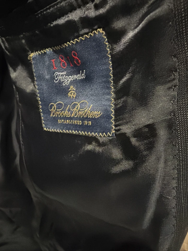 Traje Brooks Brothers Para Hombre Lana 2 Botones 42r Corte Fitzgerald 36 X 30 Pantalones Gris Foto 2 de 4