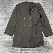 Zara Black Double Breasted Collarless Blazer Dress Longline Jacket XL