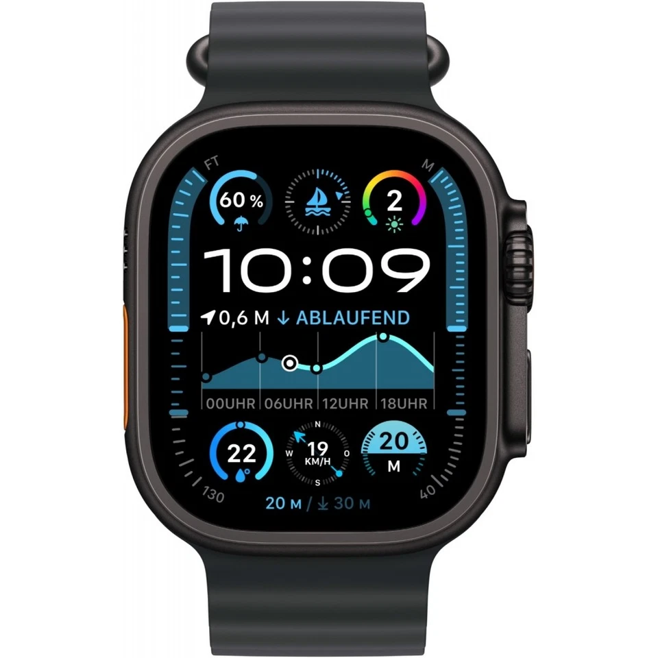 Apple Watch Ultra 2 Ocean Armband 49 mm Titan GPS+4G schwarz/schwarz WOW!!! - Bild 2 von 3