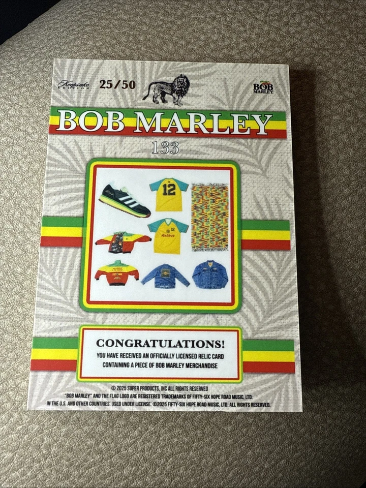 2025 Keepsake Bob Marley - Authentic Apparel Jumbo Red Relic /50 - Image 4 of 4