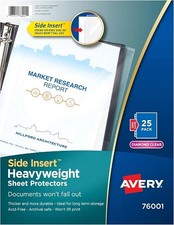 Side Insert Sheet Protectors Side-Load Heavyweight Diamond Clear 8.5x11in 25/PK