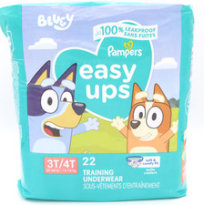 Pampers Easy Ups Bluey Training Underwear 3T / 4T 30-40 lbs Unisex 22 Ct Pack
