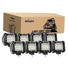 8Pcs LED Pods 4Inch 60W Light Bar Flood Spot Combo Triple Row Driving 8 Pack