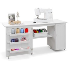 Foldable Sewing Table 2 in 1 Sewing Cabinet & Desk Sewing Machine Table