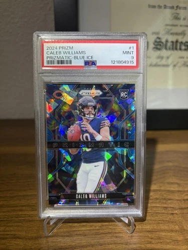 2024 Panini Prizm - Prizmatic Caleb Williams #1 Blue Ice Prizm /99 RC PSA 9