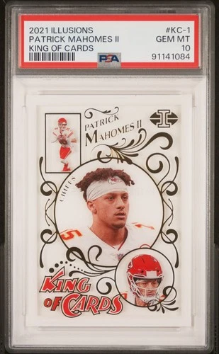 2021 Panini Illusions #KC-1 Patrick Mahomes II King of Cards PSA 10