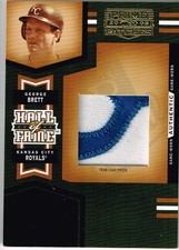 GEORGE BRETT 2005 DONRUSS PRIME TEAM LOGO PATCH GAME USED # 9/14 KC ROYALS HOF