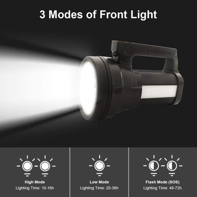 ERAY Wiederaufladbare Taschenlampen LED 10800mAh Groß Tragbar Suchscheinwerfer Torch Laterne