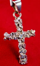 Bishop's Jerusalem  Holy Land Pilgrimage Sterling Ingot Nugget Cross Pendant