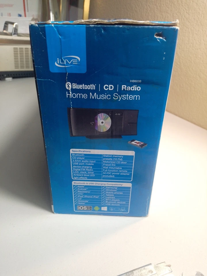 New In Box iLive IHB603B Bluetooth CD Radio Home Music System NIB vintage stereo - Image 4 of 4