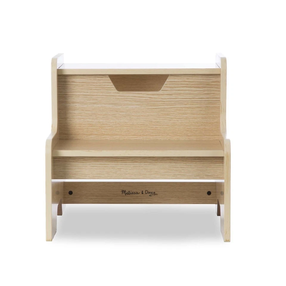 Wood Step Stool 2-strep Stair Ladder Small Kids Bathroom Kitchen Helper Portable - Image 2 of 4