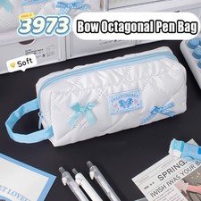 Large Capacity Pen Bag Blue Bow Pencil Case  Back To School