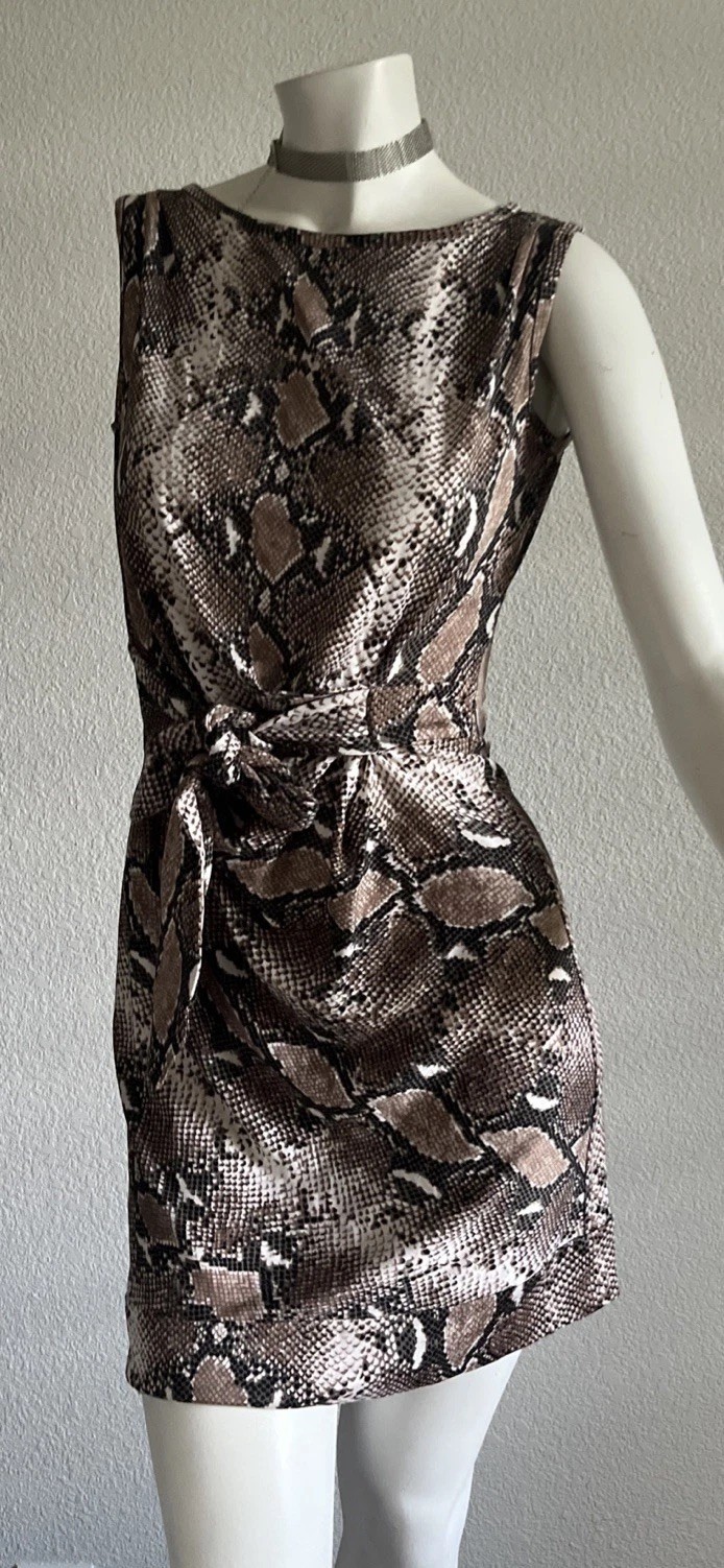 Silk Python Snakeskin Print Sheath Dress DVF Dian… - image 1
