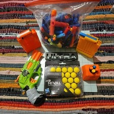Nerf Ammo Lot With 25 Rival Balls 2 Magazines And A Gun