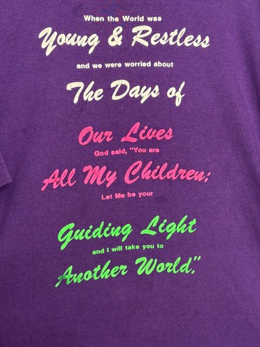 Soap Opera Parody T-Shirt Mens Purple Graphic 2XL Vintage Fruit of the Loom Best