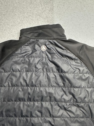 Marmot Jacket Mens Large Black Quilted Full Zip Fleece Lined Outdoor Coat Flaw - Picture 12 of 17