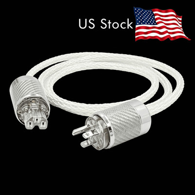 Hi End 8ag Twist Silver plated OCC Power Cable Carbon fiber US Power cable